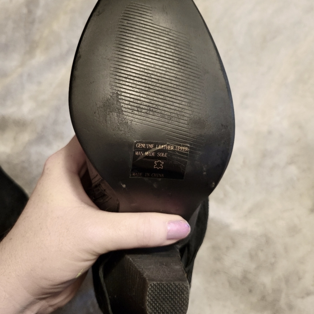 Envy Black Leather Heeled Booties, US Womens 9 - Picture 4 of 5